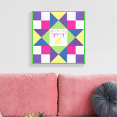 Hallo Spring Ohio Star Quilt Block Patroon Canvas Afdruk (Insitu (Woonkamer))