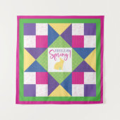 Hallo Spring Ohio Star Quilt Block Patroon Wandkleed (Voorkant)