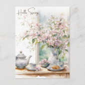 Hallo · Spring Pastel Apple Blossoms Feestdagenkaart (Voorkant)