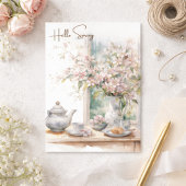 Hallo · Spring Pastel Apple Blossoms Feestdagenkaart