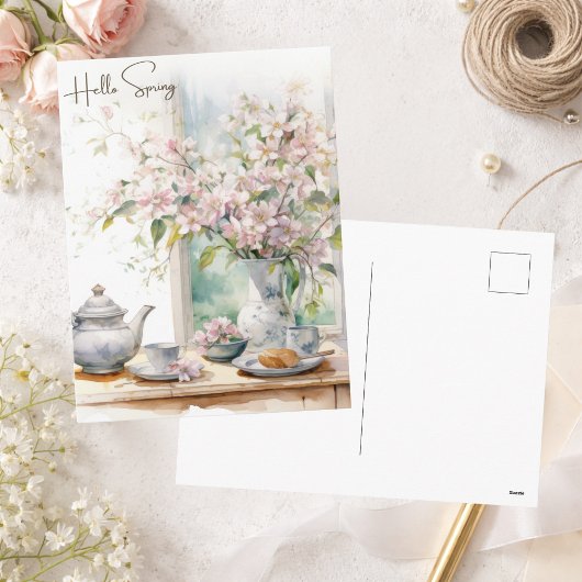 Hallo · Spring Pastel Apple Blossoms Feestdagenkaart