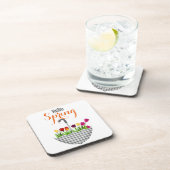 HALLO SPRING Quote Tulpenbloem Bier Onderzetter (Rechterzijde)