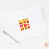 Hallo ·Spring Tulpen Accessoire Gift Sleutelhanger Vierkante Sticker (Envelop)
