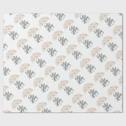 hallo Spring Umbrella Cadeaupapier (Vlak)