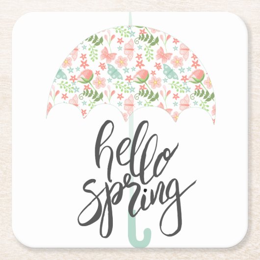 hallo Spring Umbrella Kartonnen Onderzetters (Voorkant)