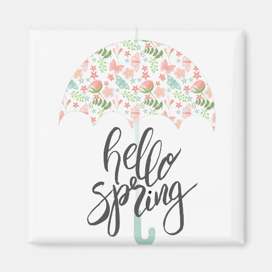 hallo Spring Umbrella Magneet (Voorkant)