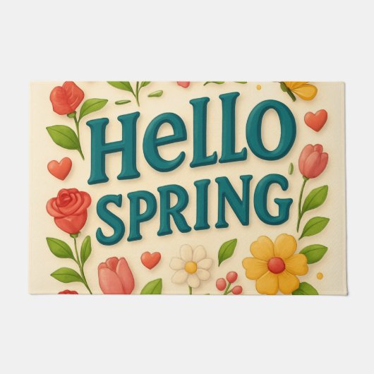 hallo "Spring" Vibe-Infused Deurmat (Voorkant)