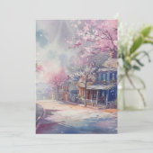 Hallo Spring Village Scene Kaart (Staand voorkant)