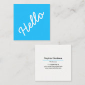 hallo - Square - Sky Blue Vierkante Visitekaartje (Voorkant / Achterkant)