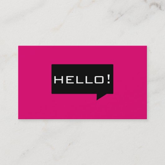 hallo standaard roze visitekaartjes (Voorkant)