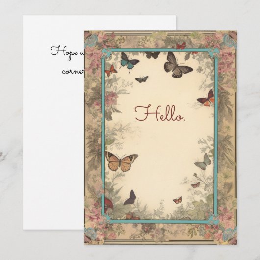 Hallo stijl bloemen vlinders (Voorkant / Achterkant)
