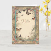  Hallo stijl bloemen vlinders Kaart (Gele Bloem)