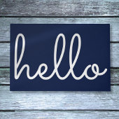 Hallo Stijl Modern Script Navy Blauwe Deurmat