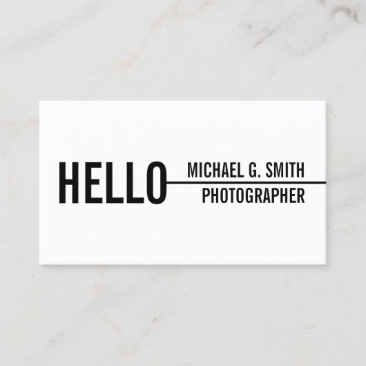 "Hallo" Stijlvol conservatief Visitekaartje (Voorkant)