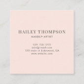 Hallo Stijlvol | Mooi Girly Script Blush Pink Vierkante Visitekaartje (Achterkant)