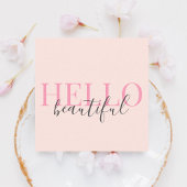 Hallo Stijlvol | Mooi Girly Script Blush Pink Vierkante Visitekaartje
