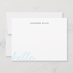 Hallo Stijlvol script Modern Minimal Personalized Notitiekaartje
