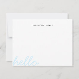 Hallo Stijlvol script Modern Minimal Personalized Notitiekaartje