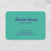 Hallo Stijlvol | Typografie Script Casual Paars Visitekaartje (Achterkant)