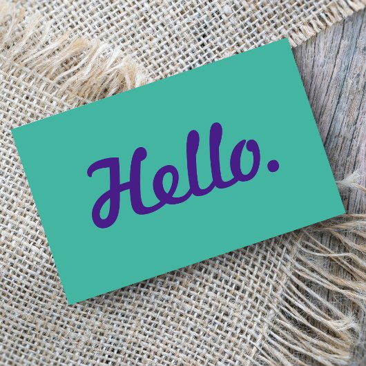 Hallo Stijlvol | Typografie Script Casual Paars Visitekaartje