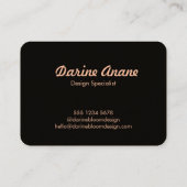 Hallo Stijlvol zwart Visitekaartje (Achterkant)