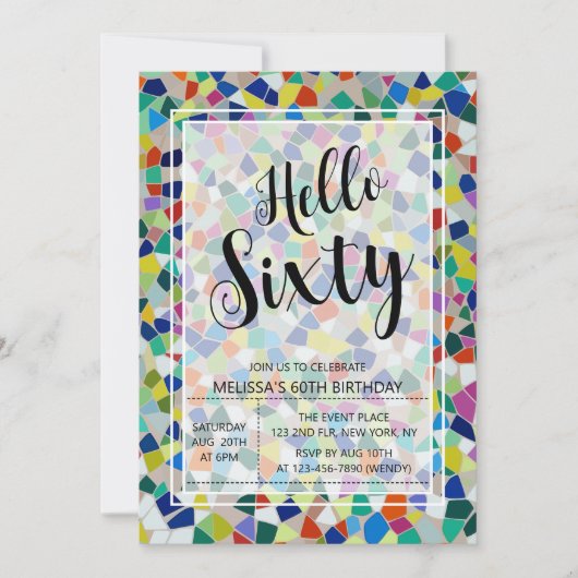 Hallo Stijlvolle kleurrijke mozaïek Kaart (Voorkant)