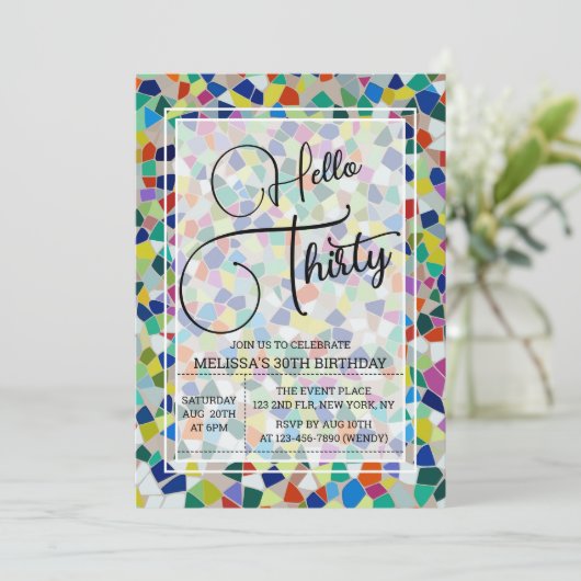 Hallo Stijlvolle kleurrijke mozaïek Kaart (Staand voorkant)