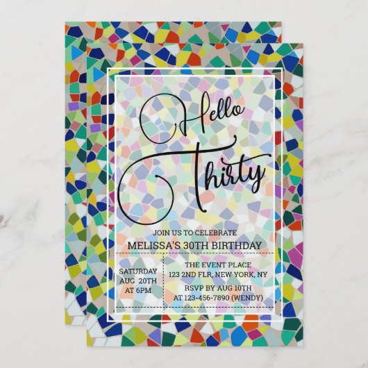 Hallo Stijlvolle kleurrijke mozaïek Kaart (Voorkant / Achterkant)