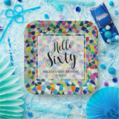 Hallo Stijlvolle kleurrijke mozaïek Papieren Bordje (Feest)