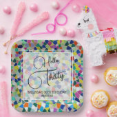 Hallo Stijlvolle kleurrijke mozaïek Papieren Bordje (Feest)