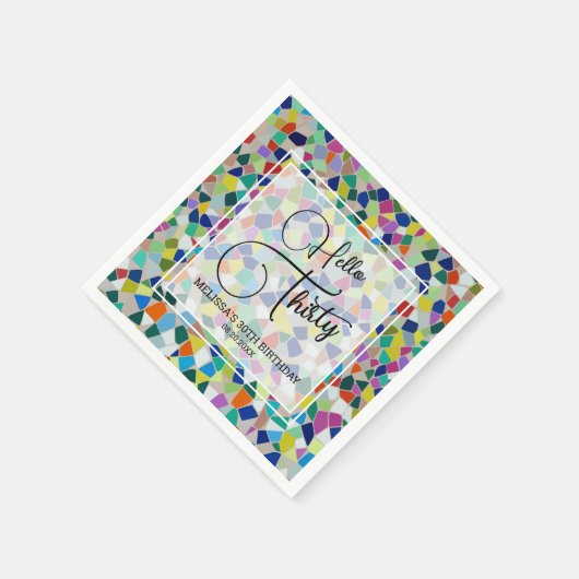 Hallo Stijlvolle kleurrijke mozaïek Servet (Hoek)