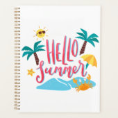 Hallo Strand - Zomer met palmbomen en krab Planner (Voorkant)