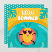 Hallo Stranddagen? Zomer Ananas Wenskaart (Voorkant / Achterkant)