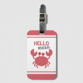 Hallo Stranden - Grappig citaat Schattigee krab Ca Bagagelabel (Voorkant (verticaal))