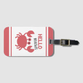 Hallo Stranden - Grappig citaat Schattigee krab Ca Bagagelabel (Voorkant (horizontaal))