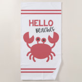 Hallo Stranden - Grappig citaat Schattigee krab Ca Strandlaken (Voorkant)