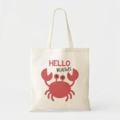 Hallo Stranden - Grappig citaat Schattigee krab Ca Tote Bag (Voorkant)