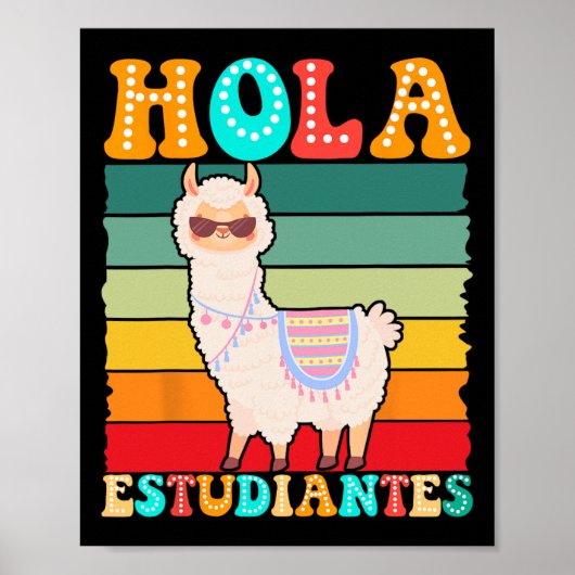 Hallo Studenten Spaans Leraar Terug naar School Poster (Voorkant)