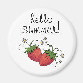 "Hallo Summer" aardbeienmagnet Magneet (Voorkant)
