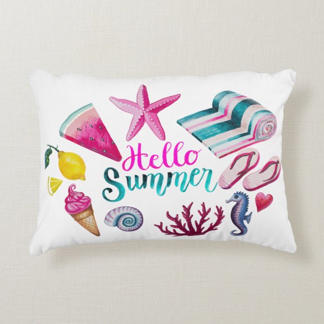 hallo Summer Accent Pillow Kussen (Voorkant)