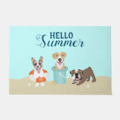 hallo Summer Beach Dogs Blue Deurmat (Voorkant)