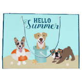 hallo Summer Beach Dogs Blue Groot Cadeauzakje (Achterkant)