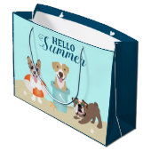 hallo Summer Beach Dogs Blue Groot Cadeauzakje (Achterkant Gekanteld)