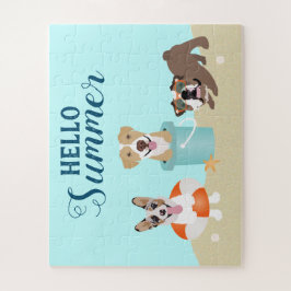 hallo Summer Beach Dogs Blue Legpuzzel