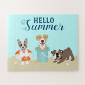 hallo Summer Beach Dogs Blue Legpuzzel (Horizontaal)