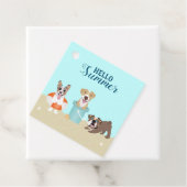hallo Summer Beach Dogs Blue Oranje Bedankjes Labels (In situ)