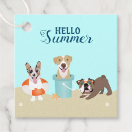 hallo Summer Beach Dogs Blue Oranje Bedankjes Labels