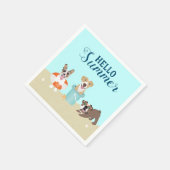 hallo Summer Beach Dogs Blue Oranje Servet (Hoek)