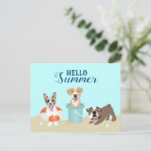 hallo Summer Beach Hogs Briefkaart (Staand voorkant)