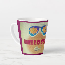 Hallo Summer Beach Sticker – Schattigee vis Latte Mok